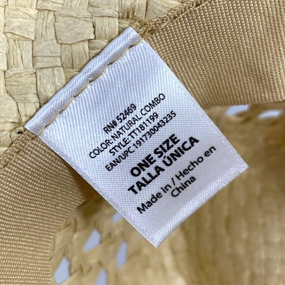 Western Woven Straw Cowboy Hat Turquoise Beaded Band Cutout Design Unisex OS - Picture 2 of 7